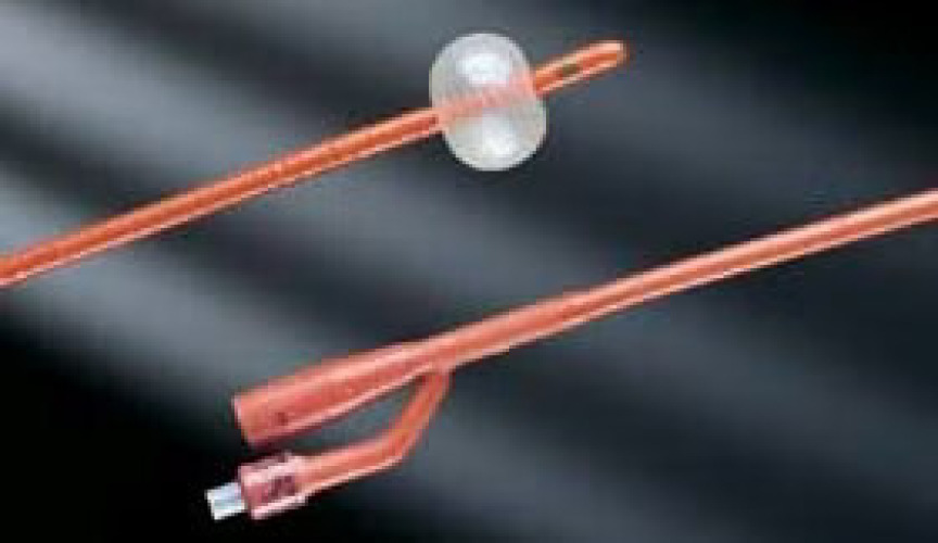 Bard - 0196SI20 Foley Catheter Bardex® I.C. 2-Way Standard Tip 5 cc Balloon 20 Fr. Red Rubber