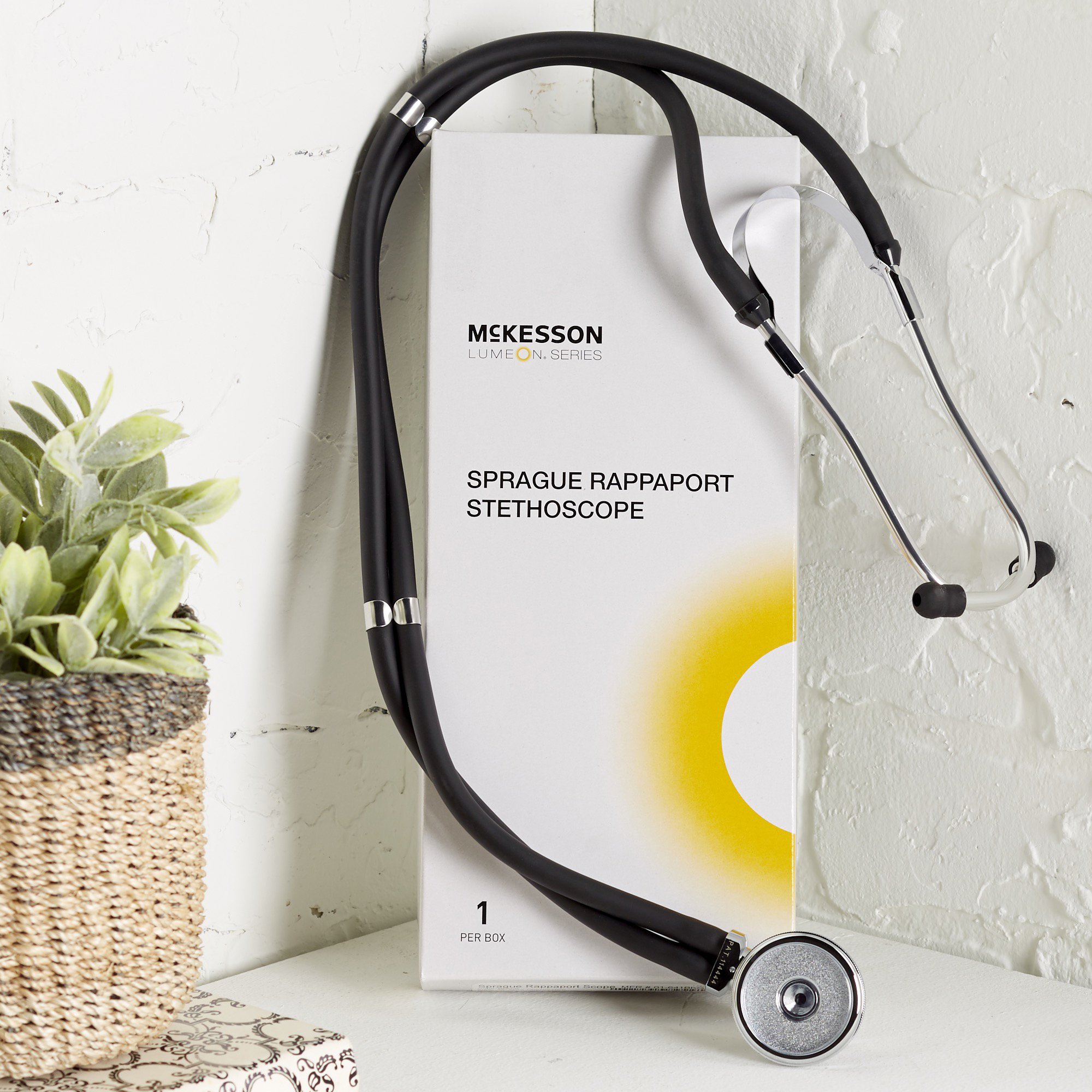 McKesson Brand 01-641BKGM - McKesson Lumeon Sprague Rappaport Stethoscope Double Lumen Black 641BKGM - 1/Each