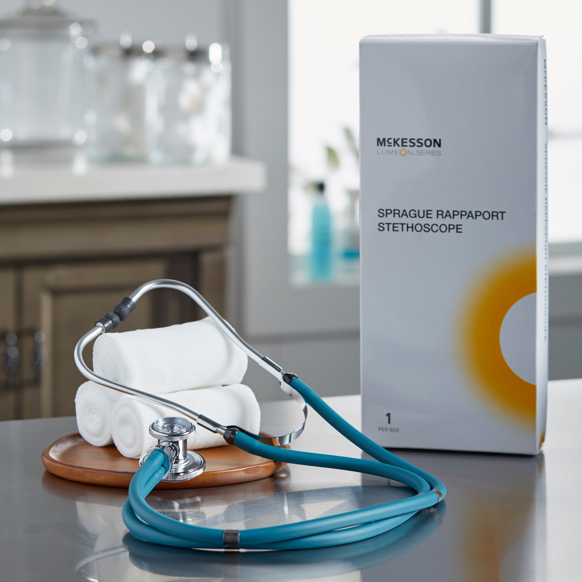 McKesson Brand 01-641TLGM - McKesson Lumeon Sprague Rappaport Stethoscope Double Lumen Teal Blue 641TLGM - 1/Each