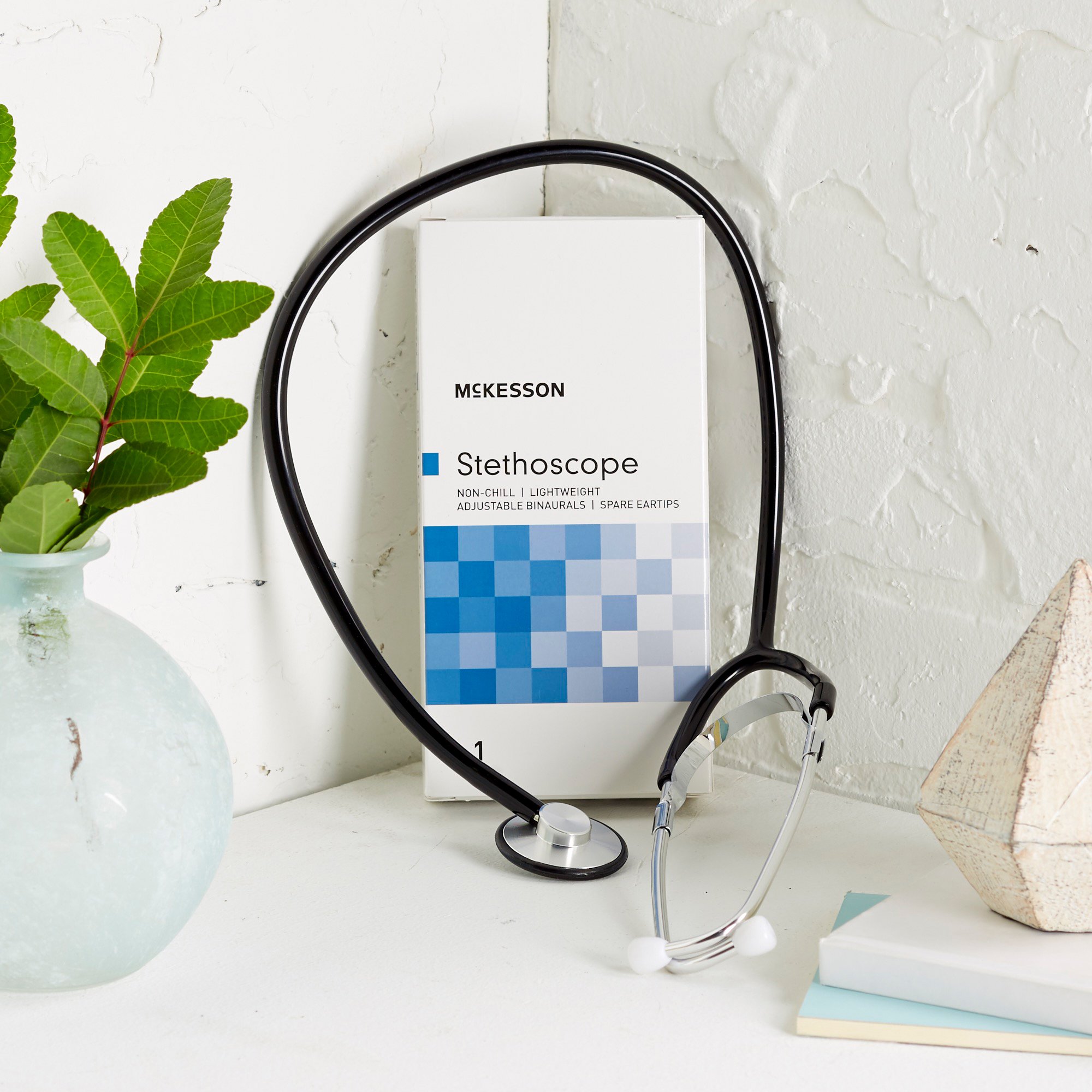 McKesson Brand 01-660BKGM - McKesson Classic Stethoscope, Black Tubing - 1/Each