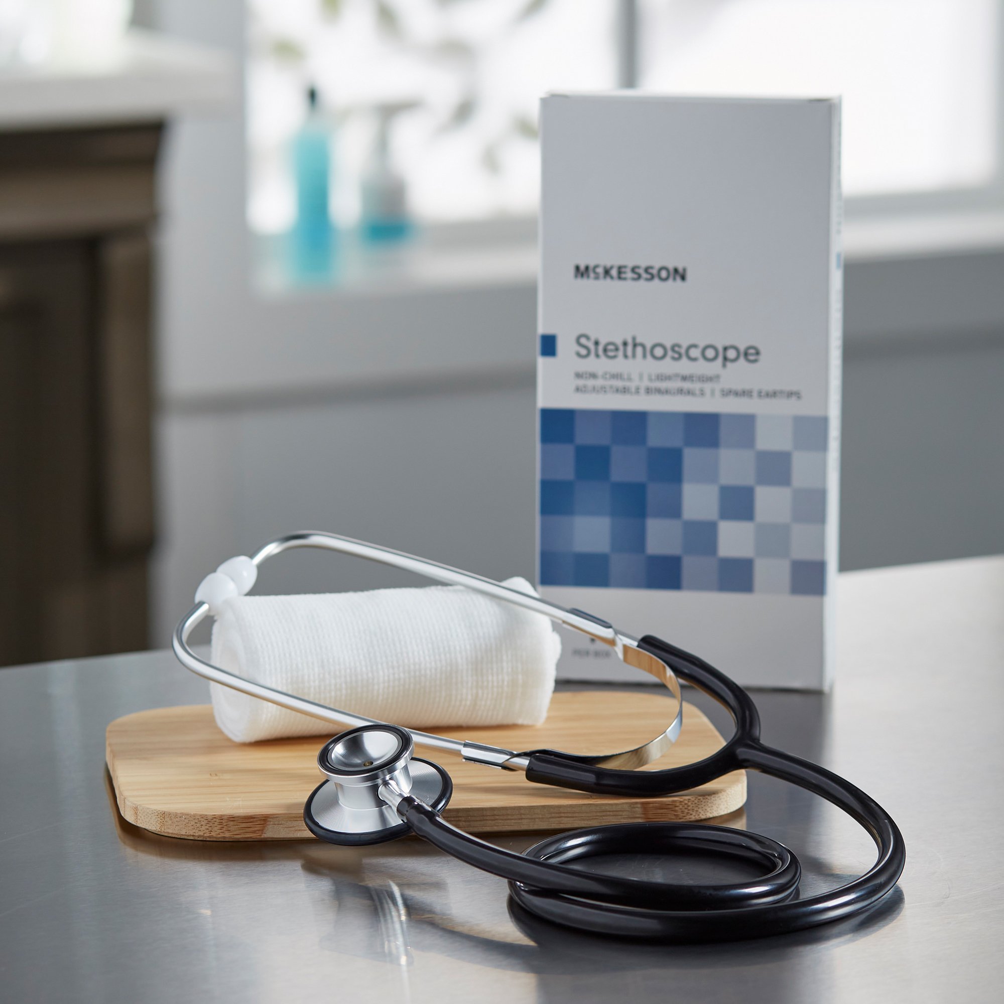 McKesson Brand 01-670BKGM - McKesson Classic Stethoscope, Black, 22" Tube - 1/Each