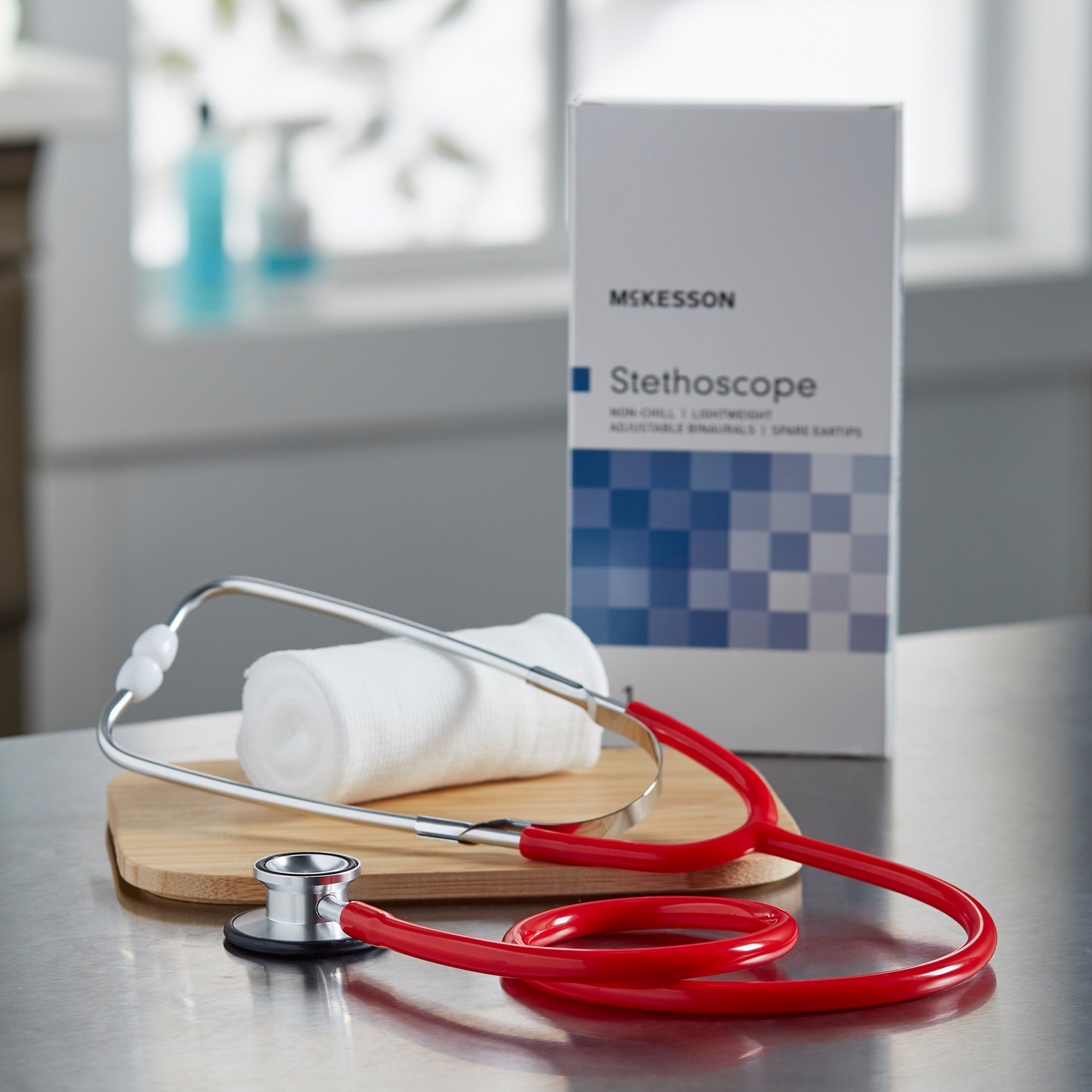 McKesson Brand 01-670RGM - McKesson Classic Dual Head Stethoscope, Red - 1/Each
