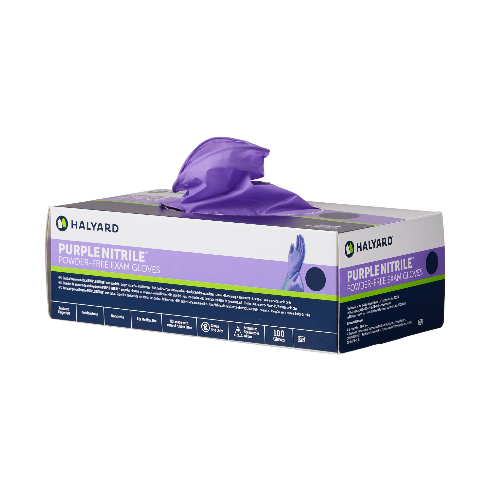 O&M Halyard Inc 55080 - Purple Nitrile® Exam Glove, Extra Small - 100/Box, 1000/Case