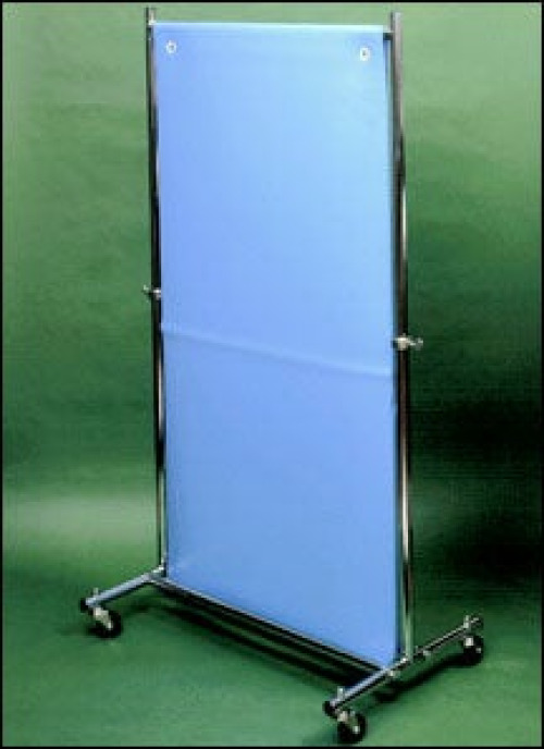 Wolf X-Ray - 23111 X-Ray Shield Adjustable, 48 H X 26-3/4 W X 18 D Inch, 0.5 mm Lead Protection Vinyl, Chrome Frame, 4 Wheels