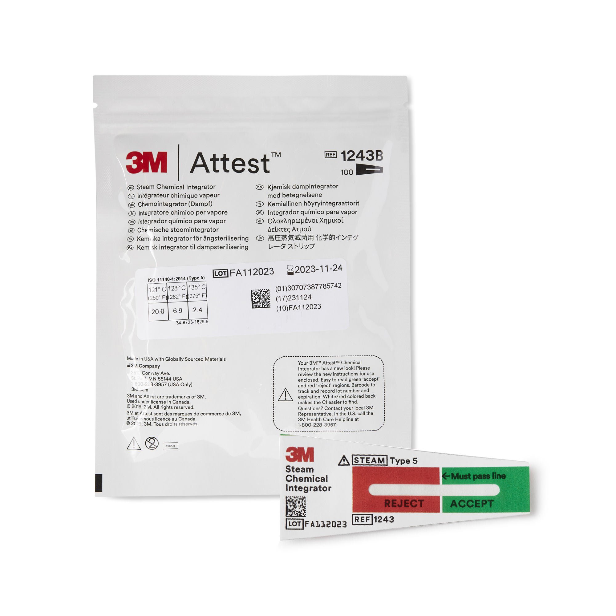 Solventum Corporation - 1243B 3M™ Attest™ Sterilization Chemical Integrator Strip
