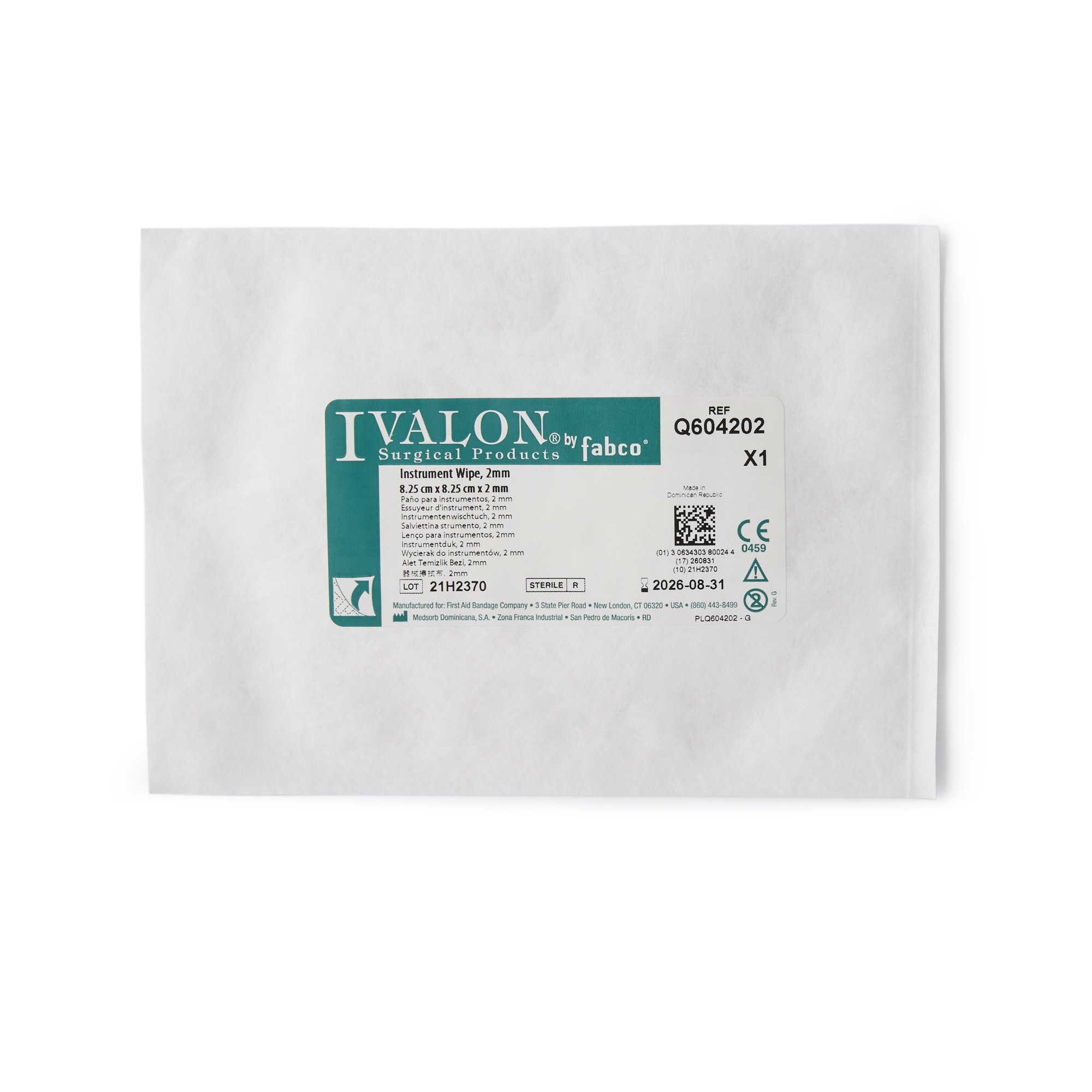 First Aid Q604202 - Ivalon® Instrument Wipe - 20/Box