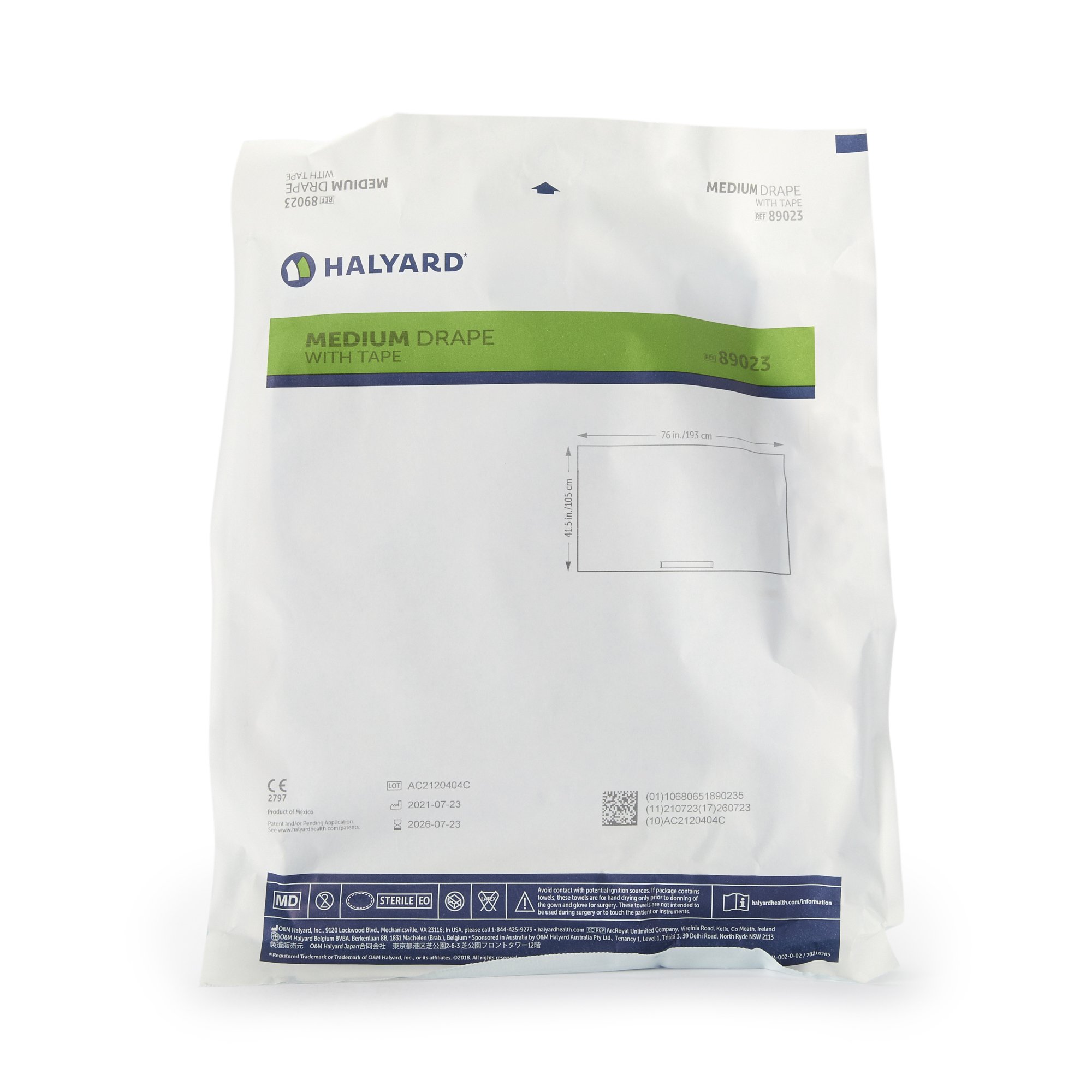 O&M Halyard Inc 89023 - Halyard Sterile Medium Surgical Drape, 41.5 x 76 Inch - 50/Case