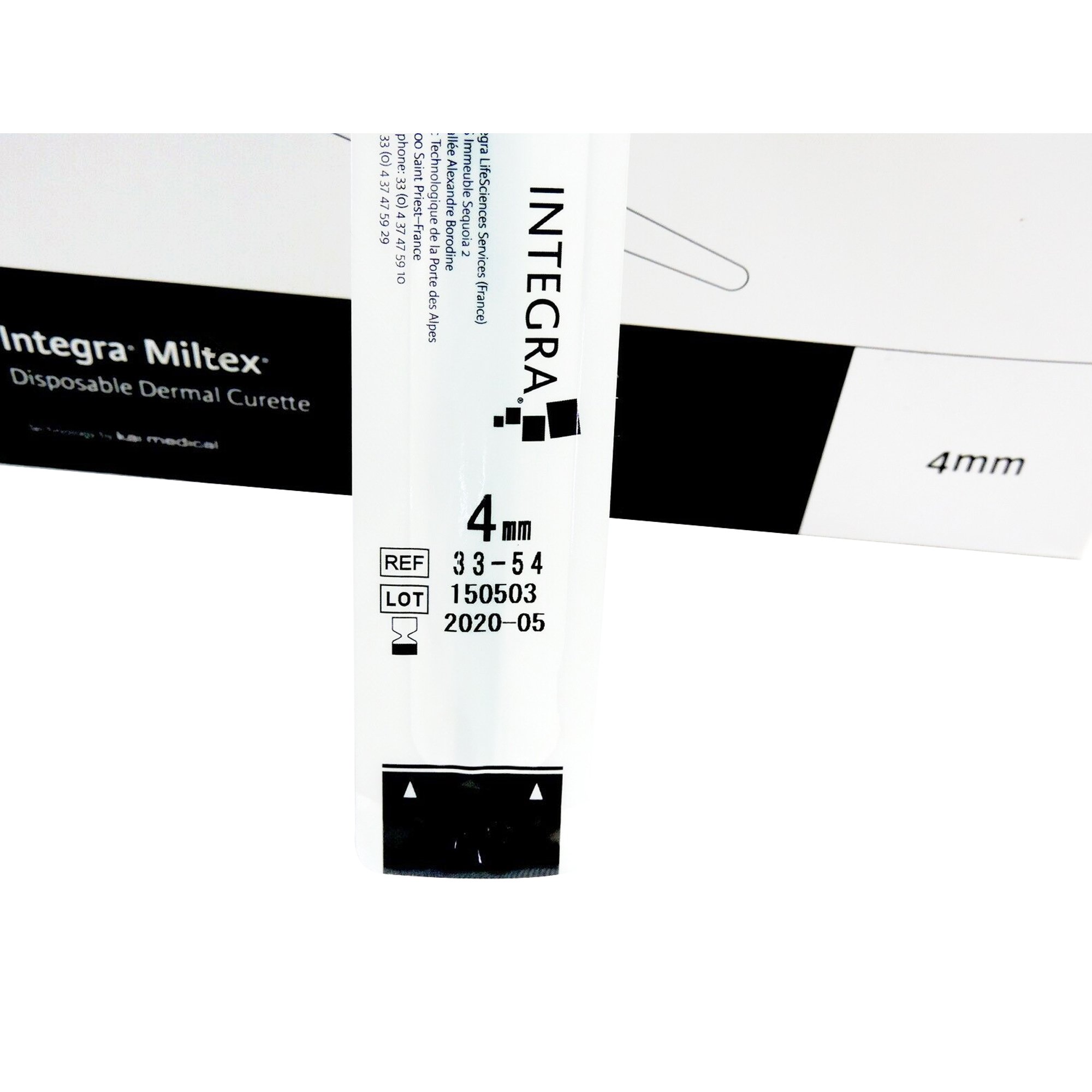 Integra Lifesciences 33-54 - Miltex® Disposable Dermal Curette, 4 mm - 1/Each, 50/Box