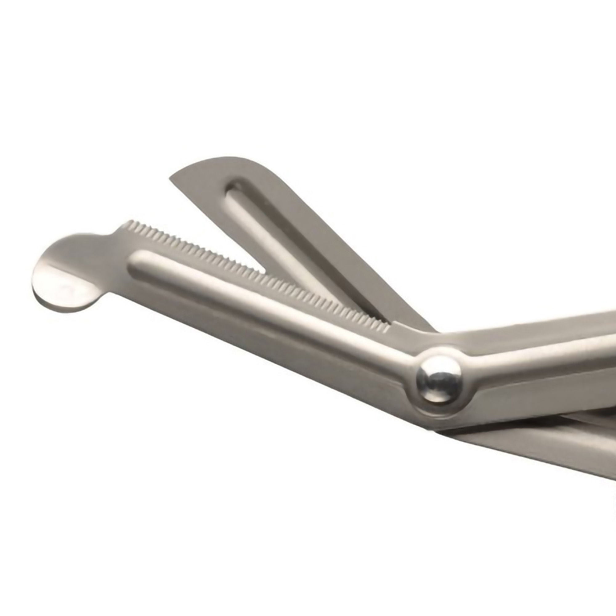 American Diagnostic Corp - 320RB Trauma Shears Medicut® 7-1/4 Inch Length Floor / Office Grade Stainless Steel / Plastic NonSterile Blue Finger Ring Handle Angled Blunt Tip / Blunt Tip