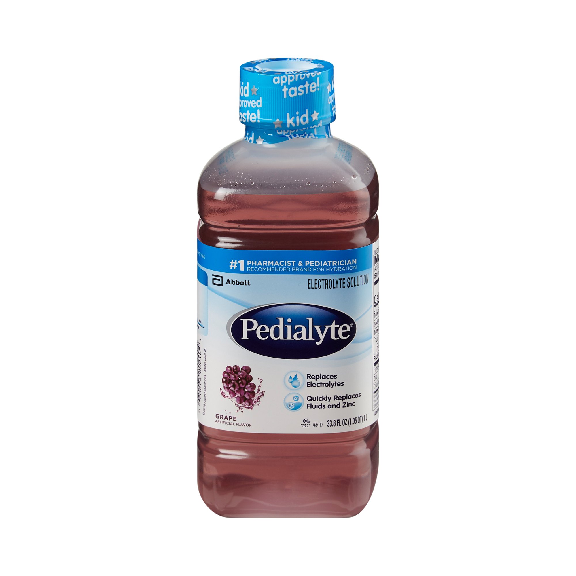 Abbott Nutrition 00240 - Pedialyte® Grape Electrolyte Solution, 1 Liter Bottle - 1/Each, 8/Case