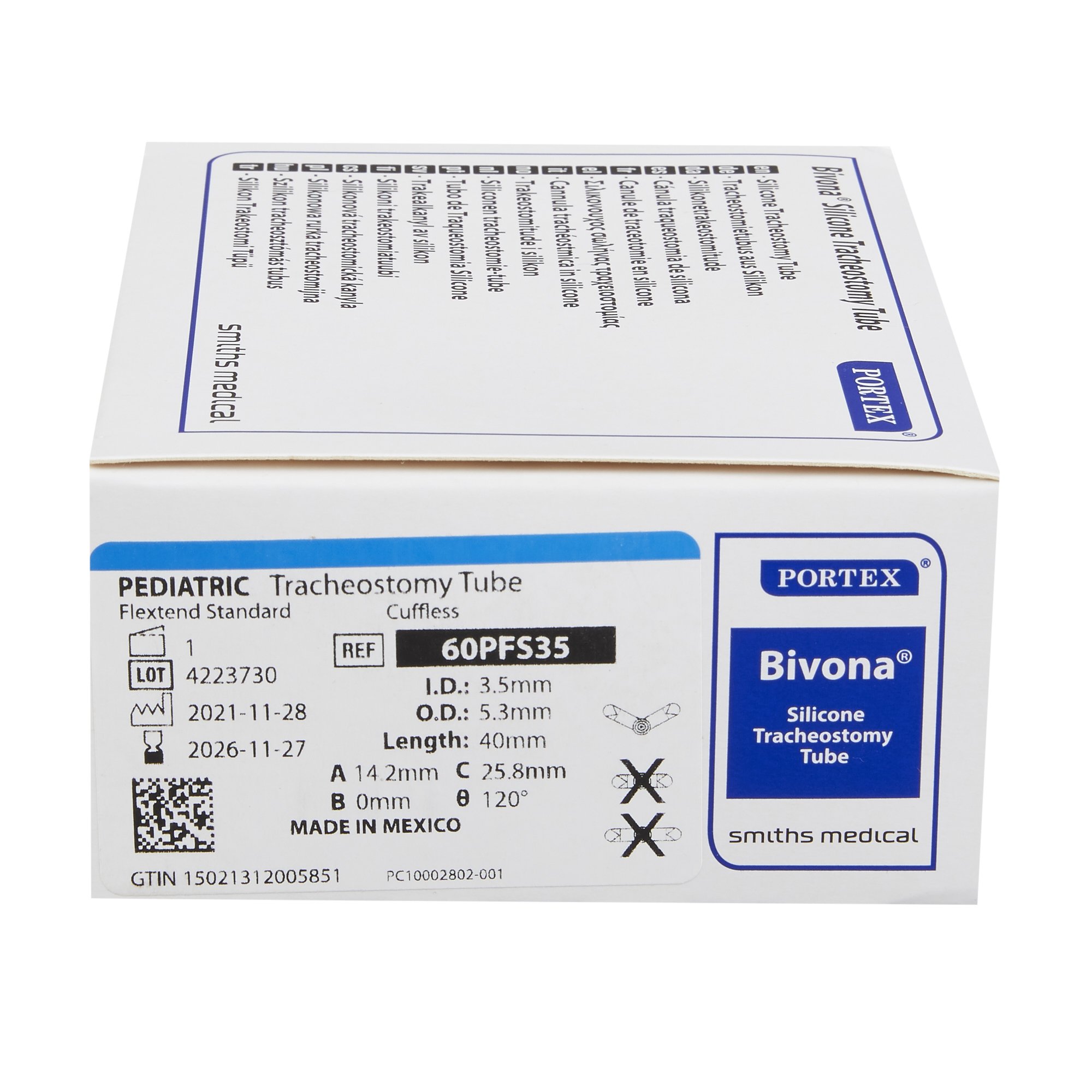 ICU Medical FKA Smiths Medical - 60PFS35 Bivona® FlexTend™ Plus Pediatric Tracheostomy Tube