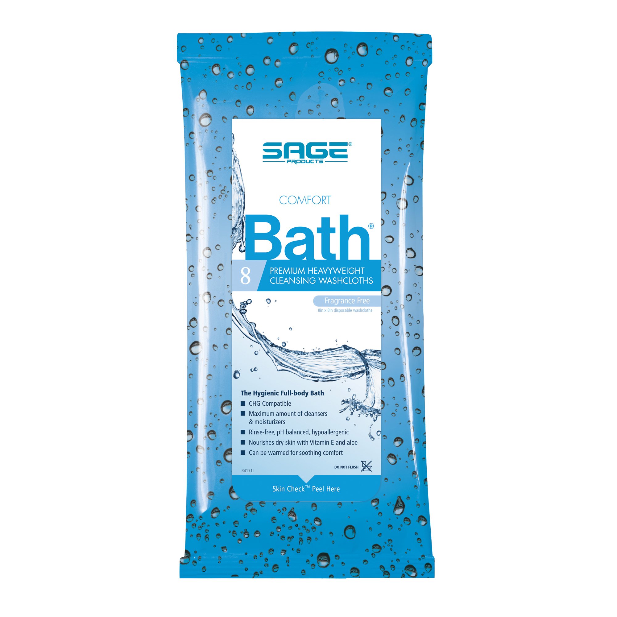 Sage Products - 7903 Comfort Bath® Unscented Cleansing Rinse-Free Bath Wipe