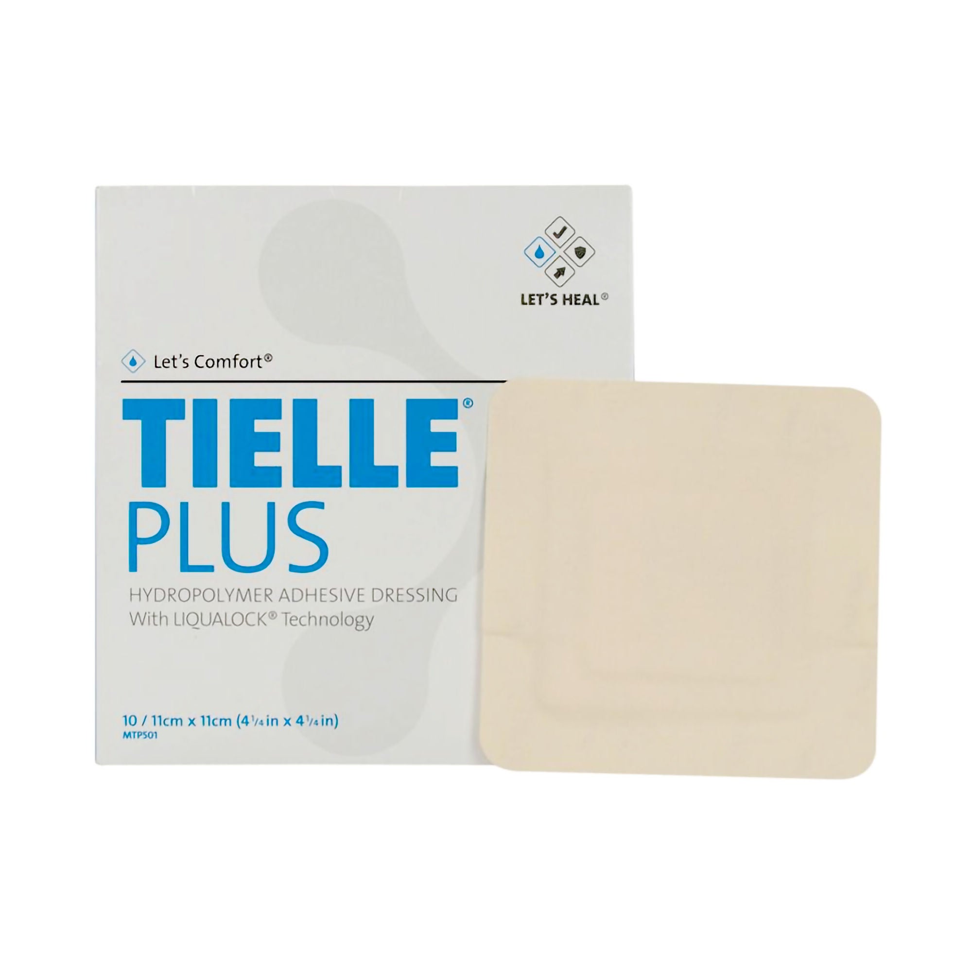 Solventum Corporation - MTP501 Foam Dressing TIELLE™ Plus 4-1/4 X 4-1/4 Inch With Border Film Backing Adhesive Square Sterile
