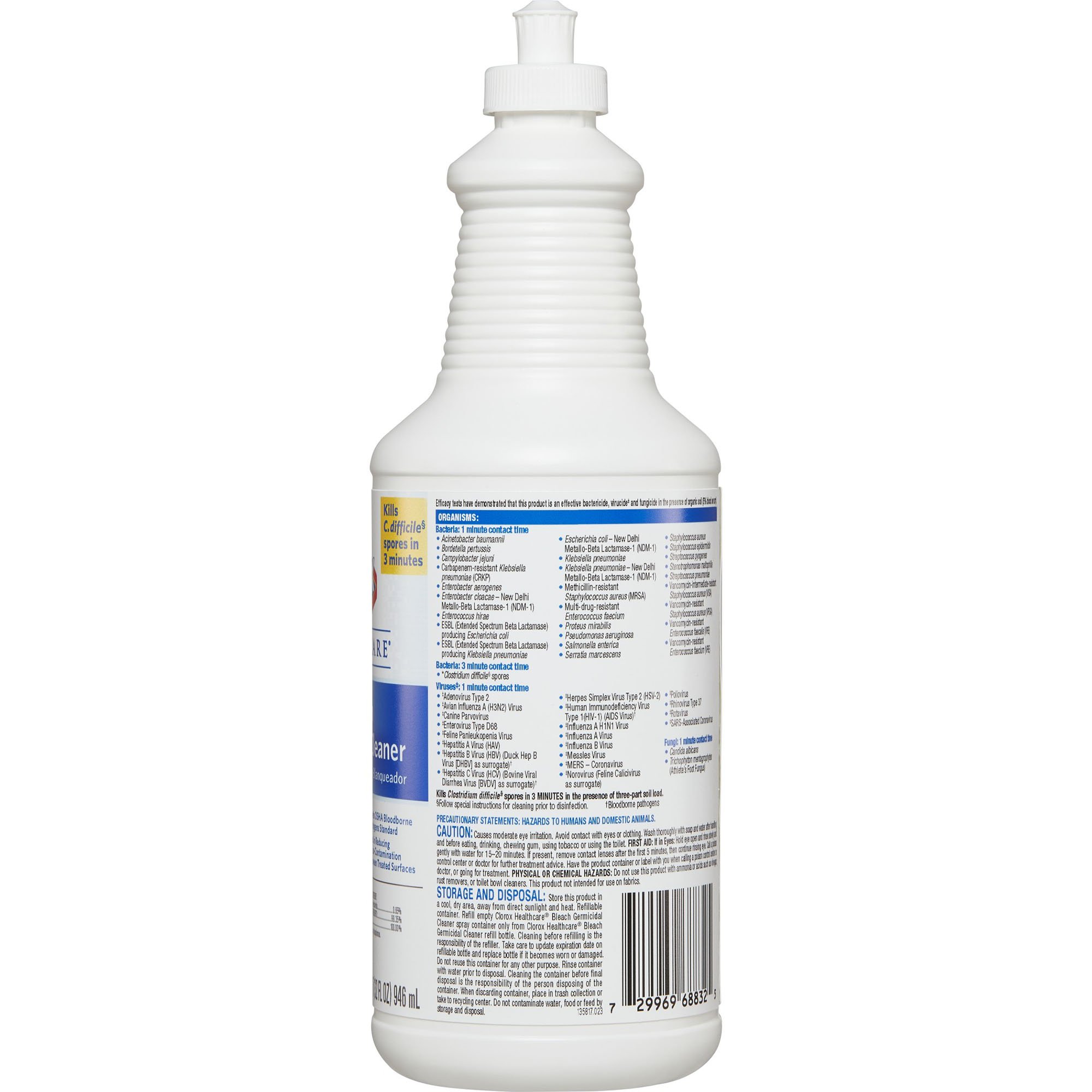 The Clorox Company 68832 - Clorox Healthcare® Bleach Germicidal Cleaner, 32-ounce bottle - 1/Each, 6/Case