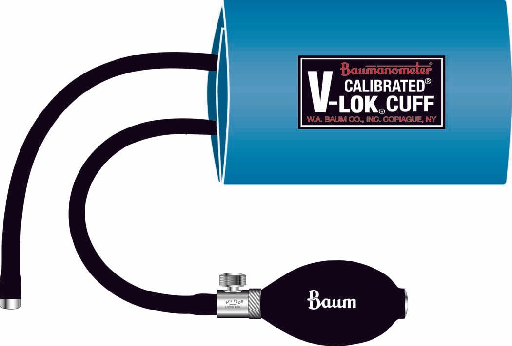W.A. Baum - 1823 Reusable Blood Pressure Cuff and Bulb Calibrated® V-Lok® 6 to 11 cm Arm Polyester Fabric Cuff Neonatal 3 Cuff