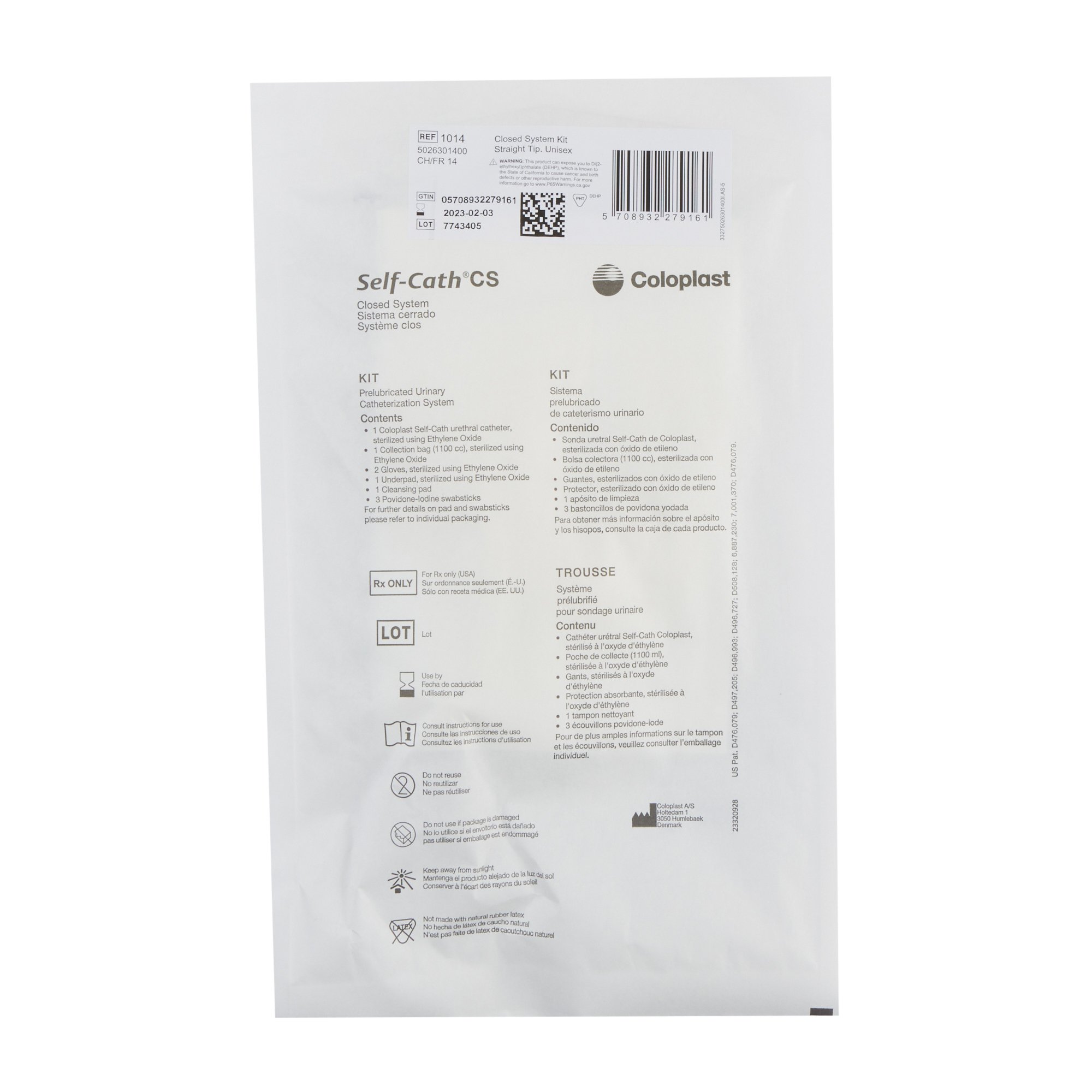 Coloplast - 1014 Self-Cath® Male Closed System Catheter Kit