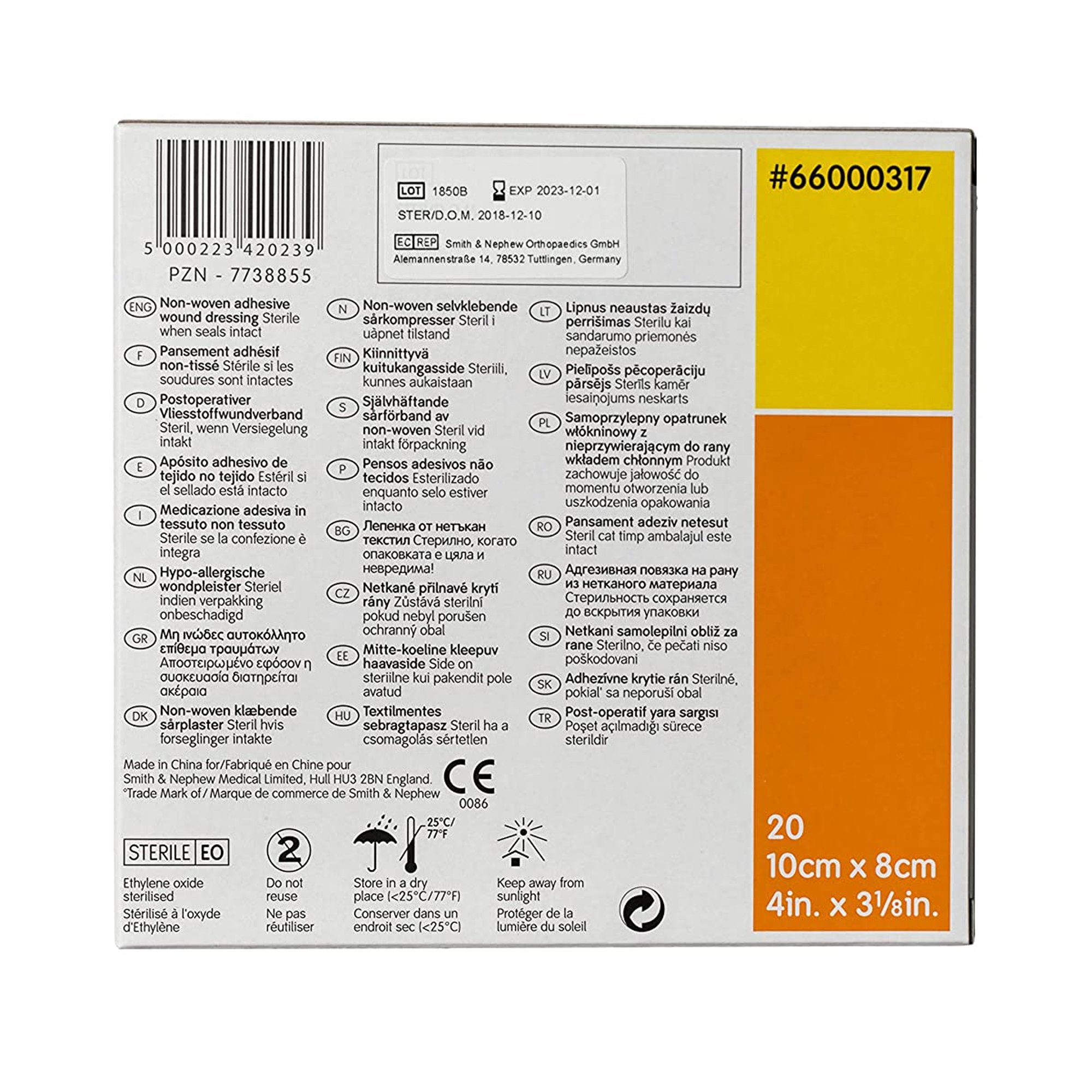 Smith & Nephew - 66000317 Primapore Adhesive Dressing