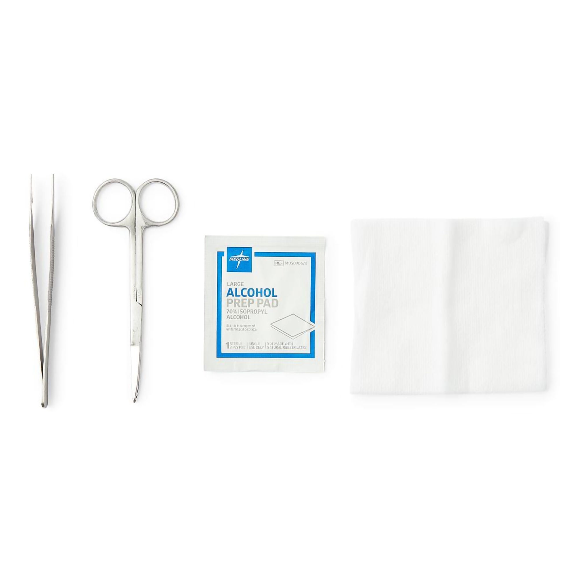 Medline - DYND71010 Suture Removal Kit Medline Scissor Style Handle Straight Jaw Type Sterile Single Use