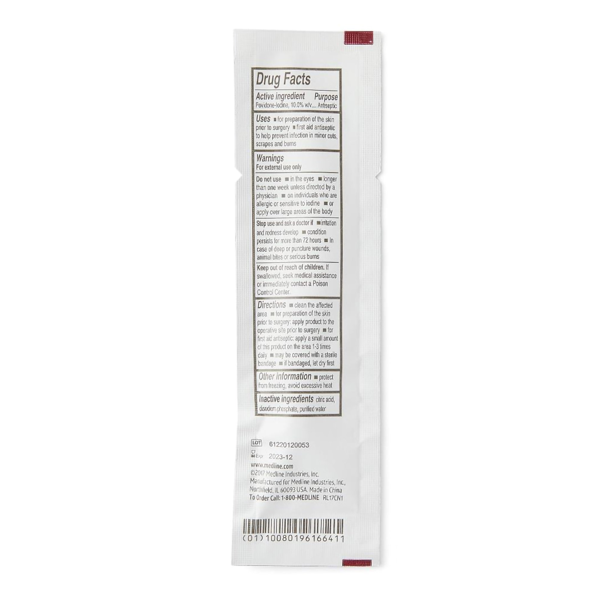 Medline MDS093901 - Medline Povidone Iodine Swabsticks - 1/Each, 50/Box, 500/Case