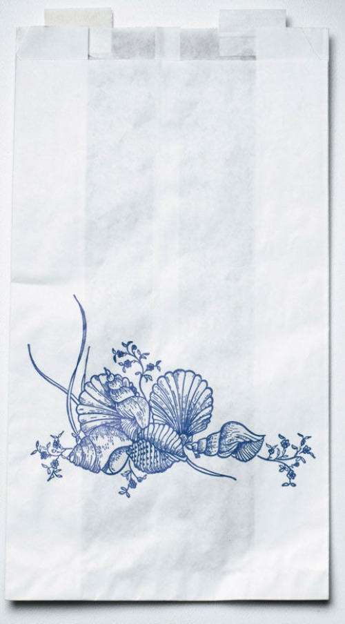 Medline - NON24309P Bedside Bag 3-1/2 X 6-1/2 X 11.8 Inch White / Blue Floral Print Plastic