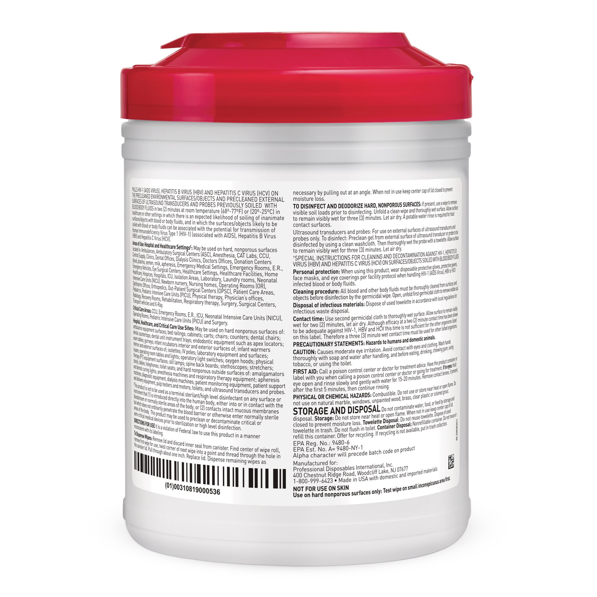 Professional Disposables - Q89072 Sani-Cloth® Plus Germicidal Wipe Disinfectant Cleaner