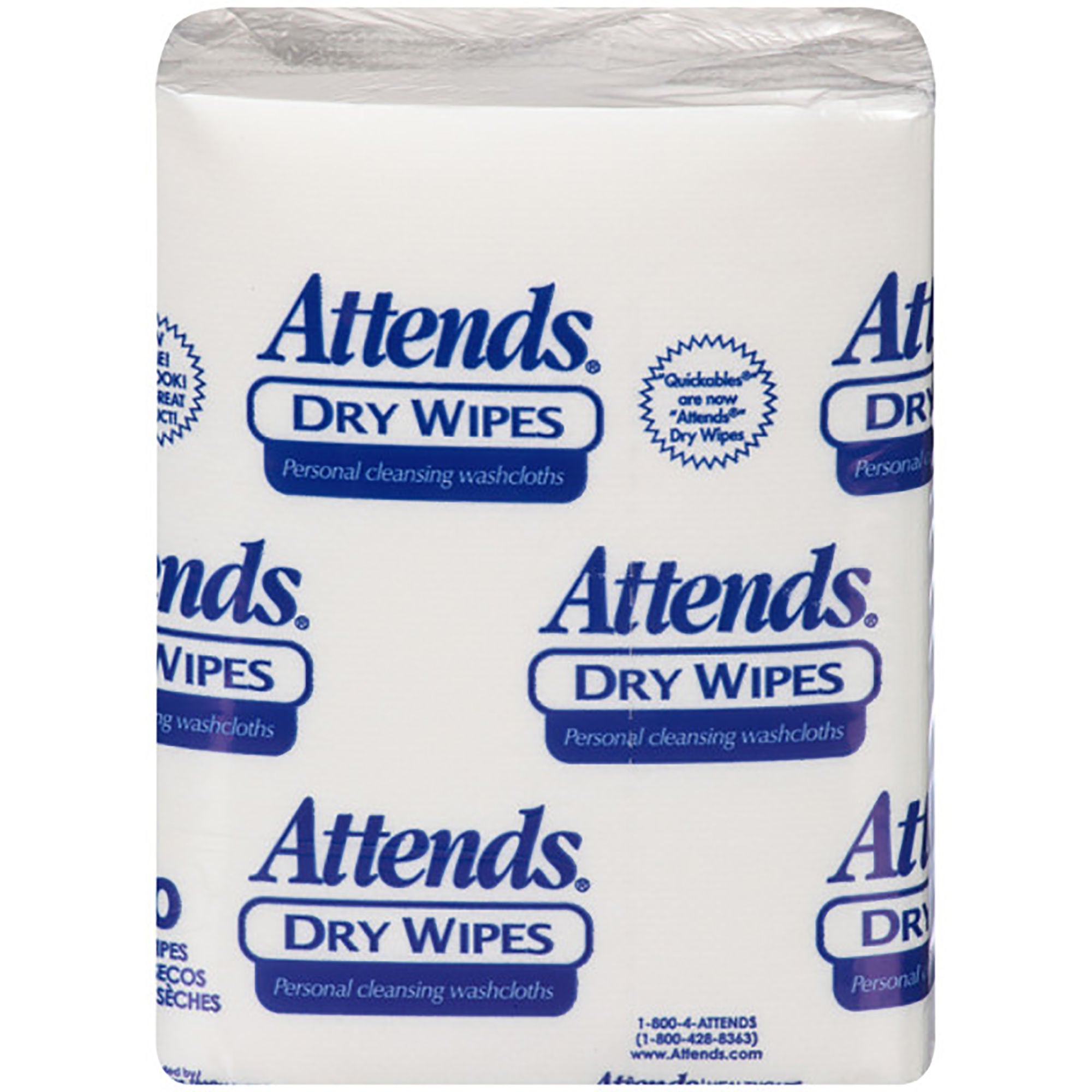Attends Healthcare Products - 2503 Washcloth Quickables® 10 X 13 Inch White Disposable