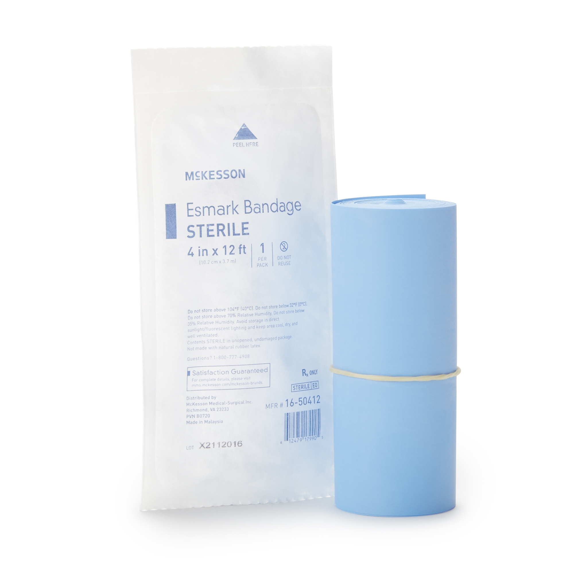 McKesson Brand 16-50412 - McKesson No Closure Esmark Compression Bandage, 4 Inch x 4 Yard - 1/Each, 20/Case