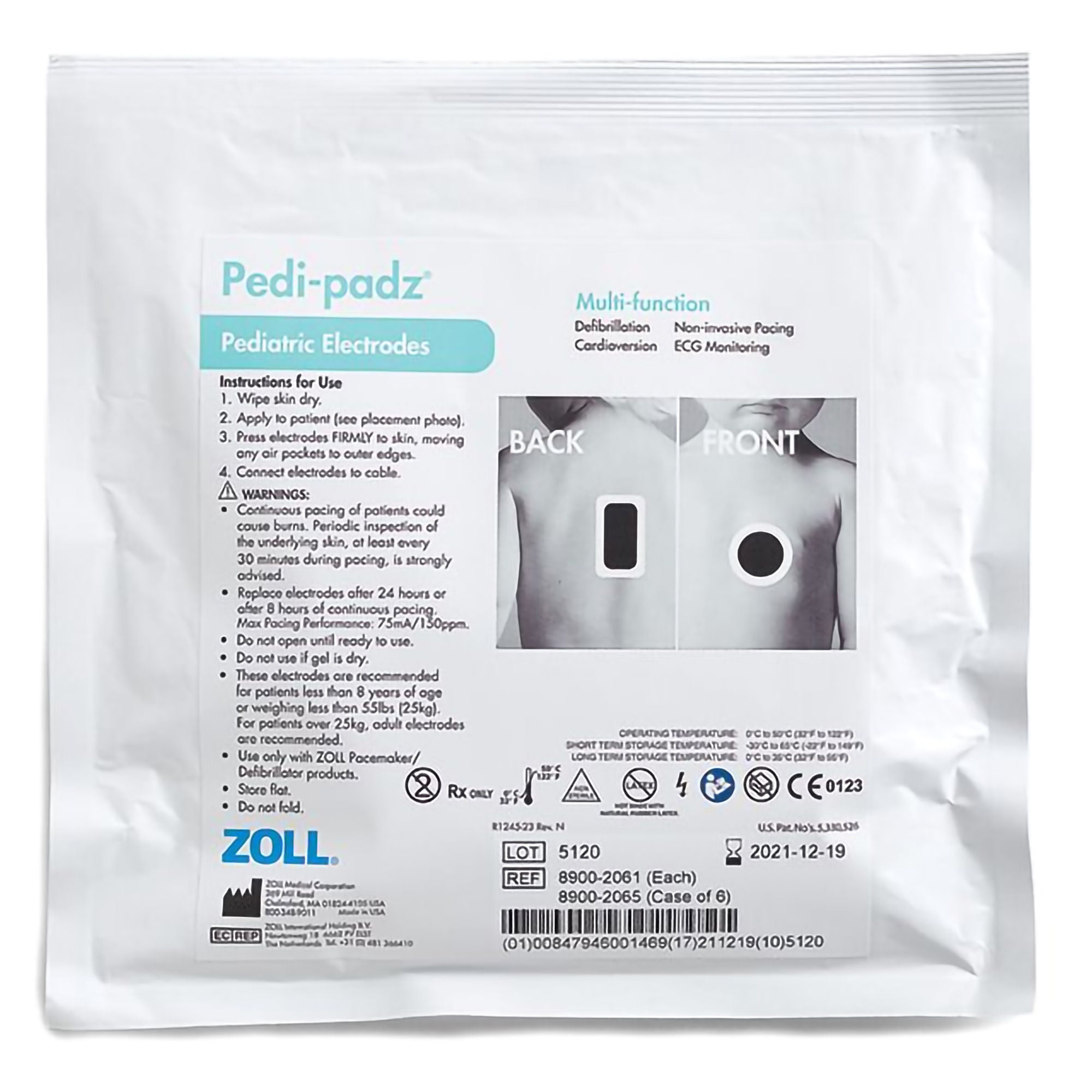 Zoll Medical - 8900-2065 AED Defibrillator Pad Pedi Padz® Plug Connector Pediatric