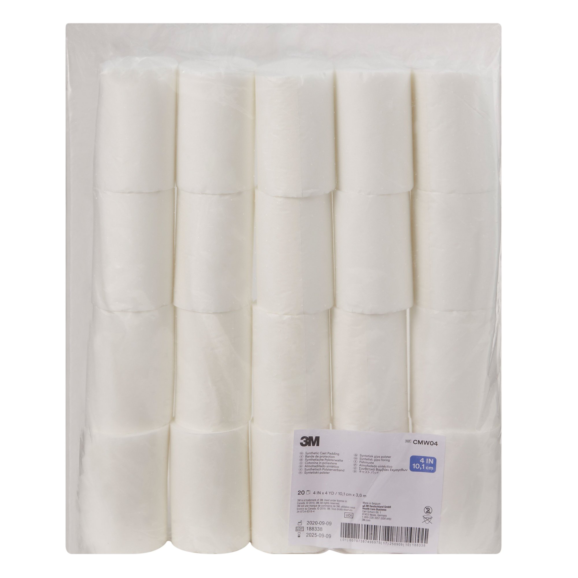 Solventum Corporation CMW04 - 3M™ White Polyester Undercast Cast Padding, 4 Inch x 4 Yard - 1/Roll, 20/Bag, 80/Case