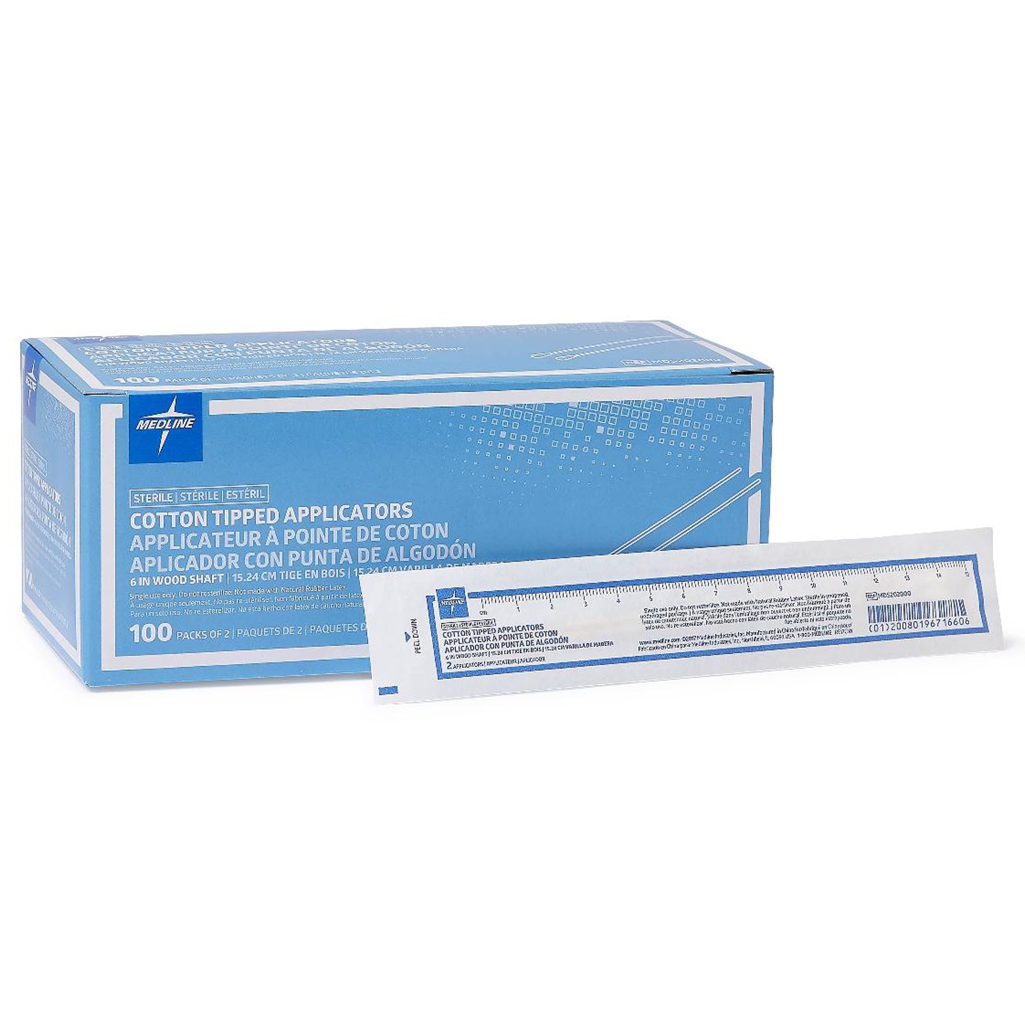 Medline MDS202000 - Medline® Swabstick, 100 Packs per Box - 1/Pack, 100/Box, 1000/Case