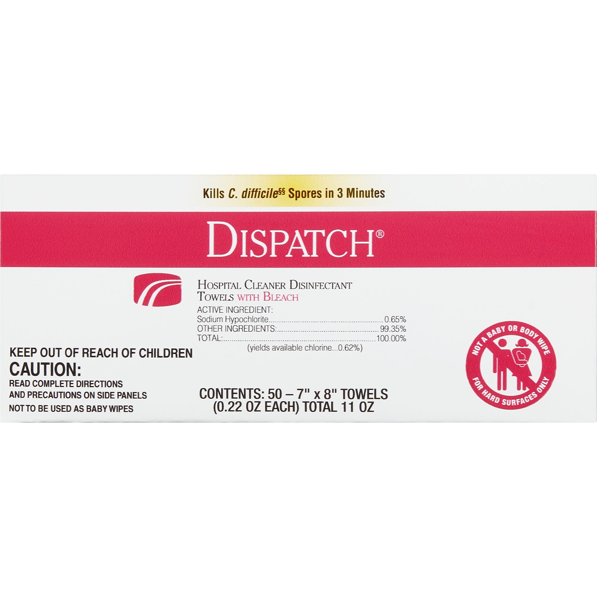 The Clorox Company - 69101 Surface Disinfectant Cleaner Dispatch® with Bleach Premoistened Manual Pull Wipe 50 Count Individual Packet Fruity Floral Bleach Scent NonSterile