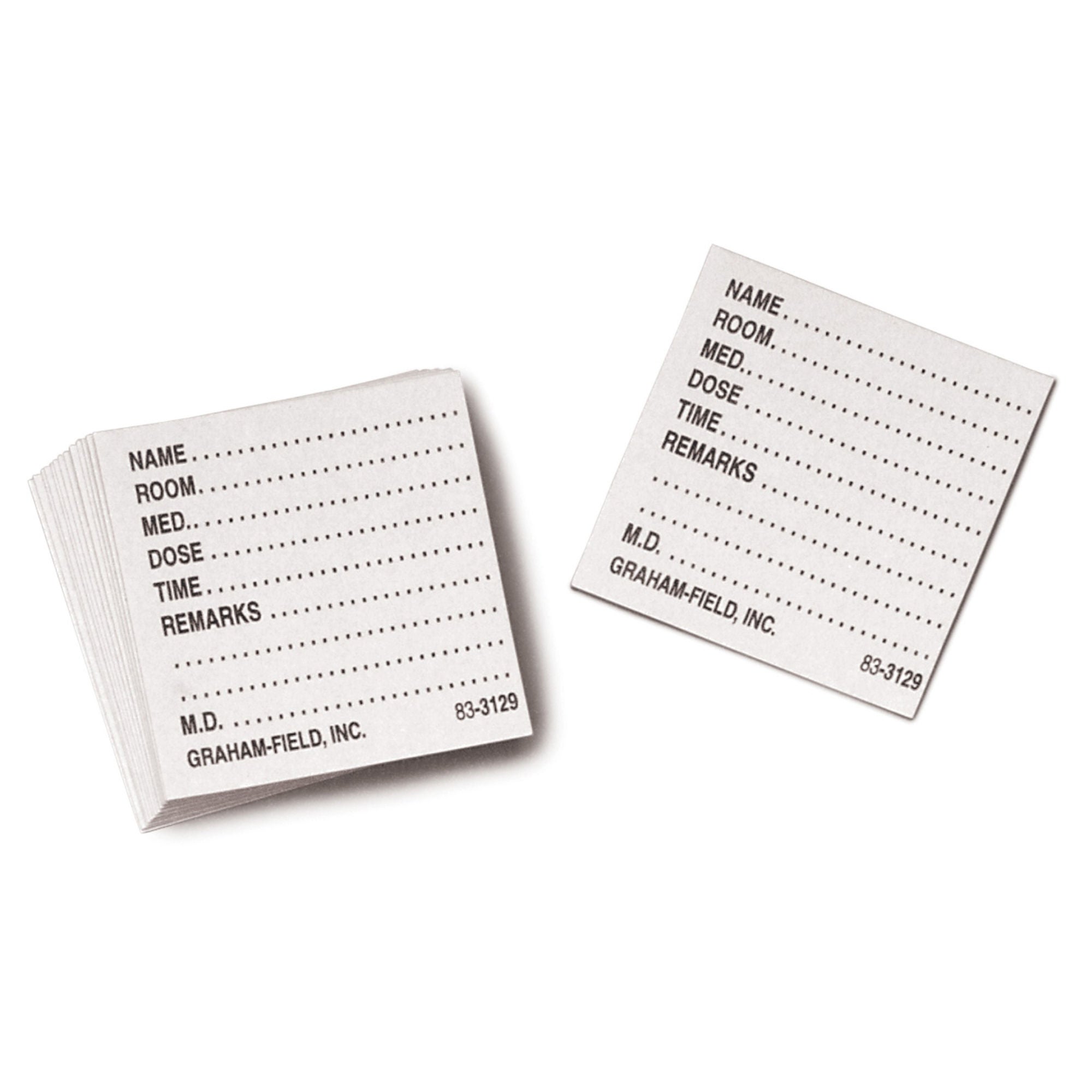 Graham-Field - 3129 W Medicine Card Grafco® White, 1-1/2 X 1-3/4 Inch For 3154 Medicine Dispenser Trays