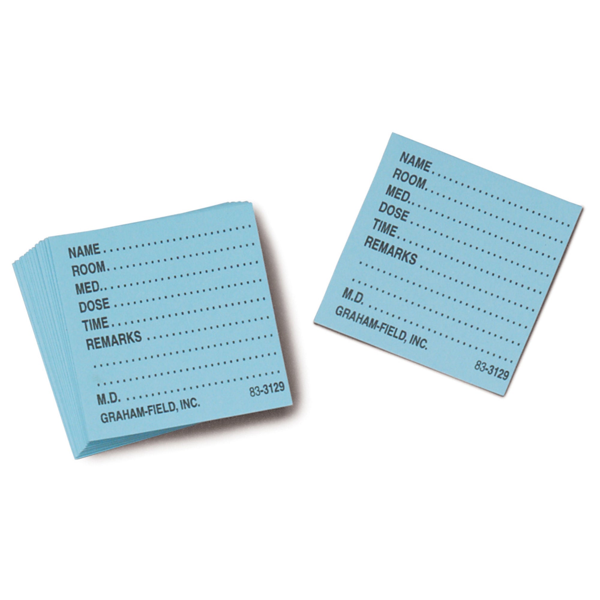 Graham-Field - 3129 BL Medicine Card Grafco® Blue, 1 1/2 X 1 3/4 Inch For 3154 Medicine Dispenser Trays