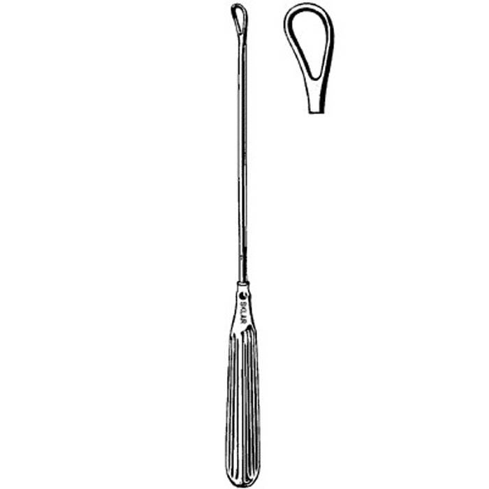 Sklar - 90-5434 Uterine Curette Sklar® Thomas 11 Inch Length Fluted Handle Size 4 Tip Blunt Curved Fenestrated Tip