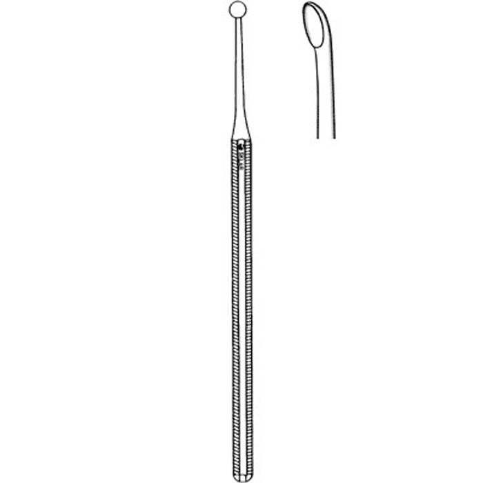 Sklar - 97-0564 Dermal Curette Sklar® Verucca 5 Inch Length Solid Octagonal Handle 4 mm Tip Curved Left Blunt Round Cup Tip
