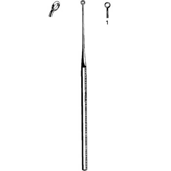 Sklar - 98-165 Ear Curette Merit™ Buck 6-1/2 Inch Length Octagonal Handle Size 1 Tip Angled Round Fenestrated Tip