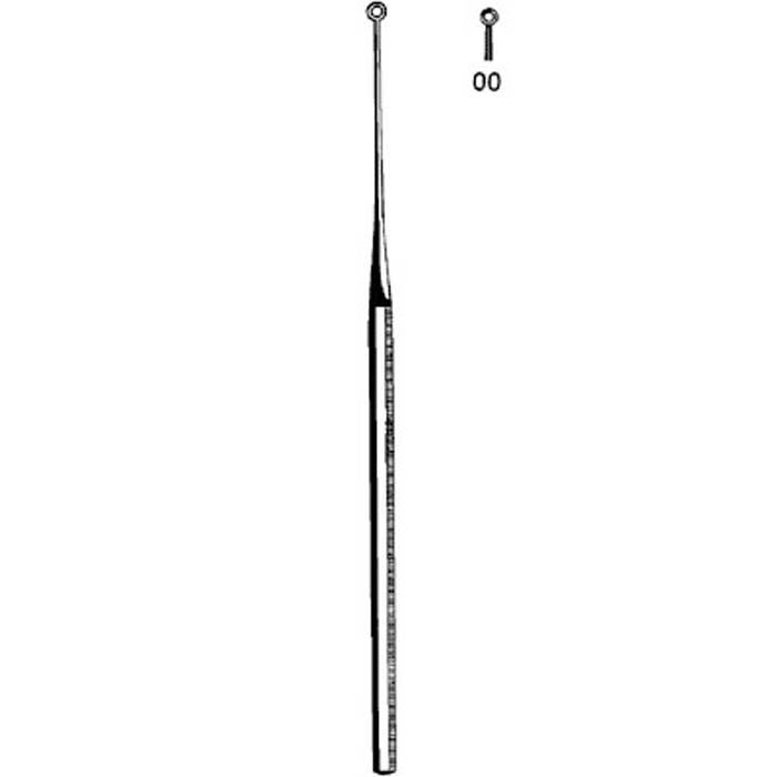 Sklar - 98-170 Ear Curette Merit™ Buck 6-1/2 Inch Length Octagonal Handle Size 00 Tip Straight Blunt Round Loop Tip