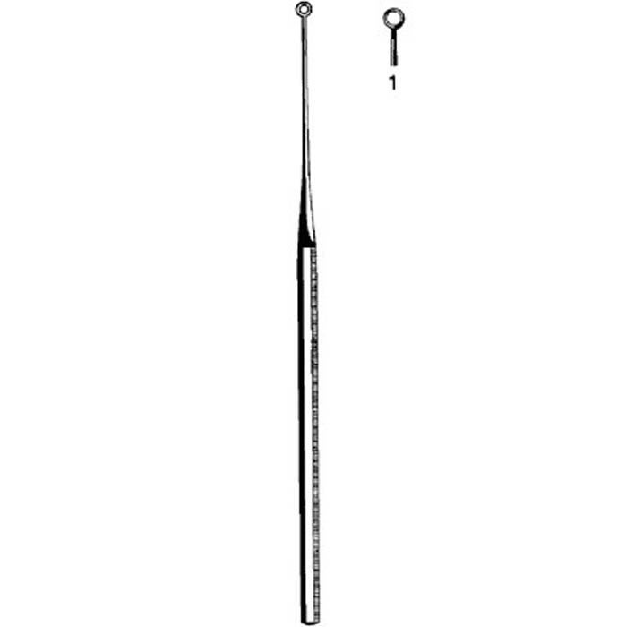 Sklar - 98-172 Ear Curette Merit™ Buck 6-1/2 Inch Length Octagonal Handle Size 1 Tip Straight Blunt Round Loop Tip