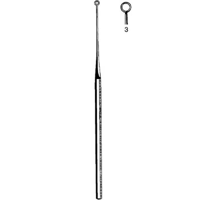 Sklar - 98-174 Ear Curette Merit™ Buck 6-1/2 Inch Length Octagonal Handle Size 3 Tip Straight Blunt Round Loop Tip
