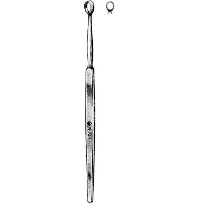 Sklar - 06-4137 Dermal Curette Sklar® Fox 5-1/2 Inch Length Solid Flat Handle 2 mm Tip Straight Sharp Fenestrated Round Tip