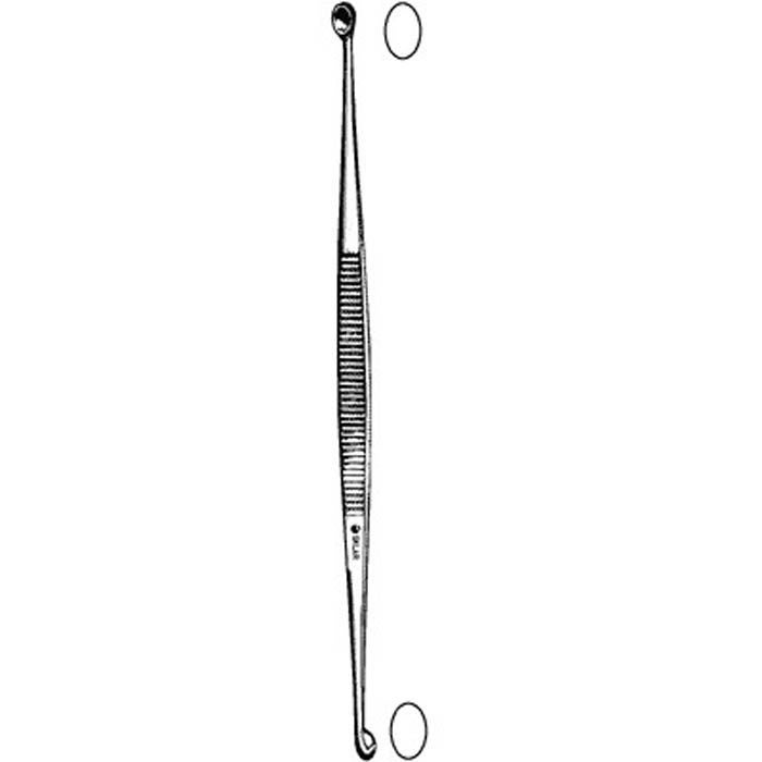 Sklar - 40-7286 Bone Curette Sklar® Williger 5-1/2 Inch Length Double-ended Handle 3 mm Tip / 4 mm Tip Oval Cup Tip