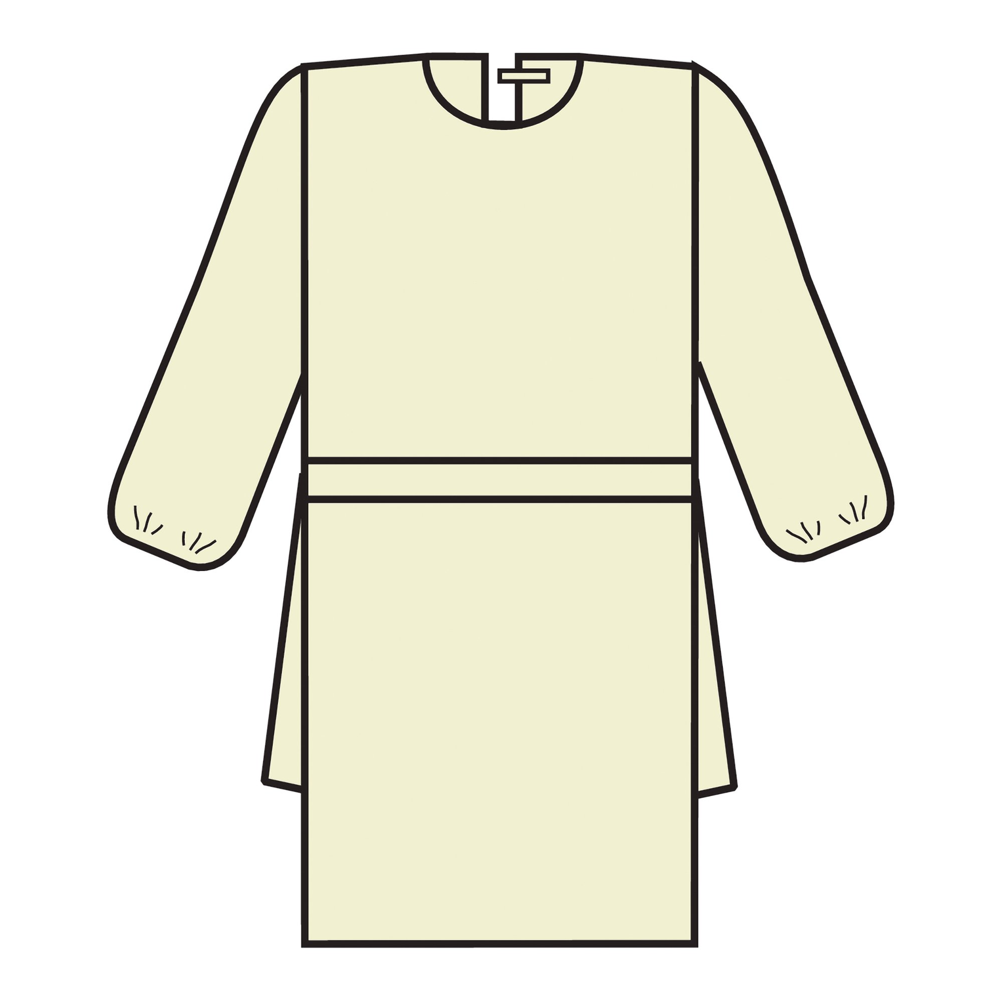 O&M Halyard Inc 69979 - Halyard Protective Procedure Gown, Large, Yellow - 1/Each, 10/Pack, 100/Case