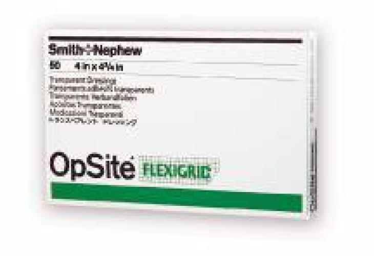Smith & Nephew 4630 - OpSite Flexigrid Transparent Film Dressing, 4 x 4¾ Inch - 1/Each, 50/Box