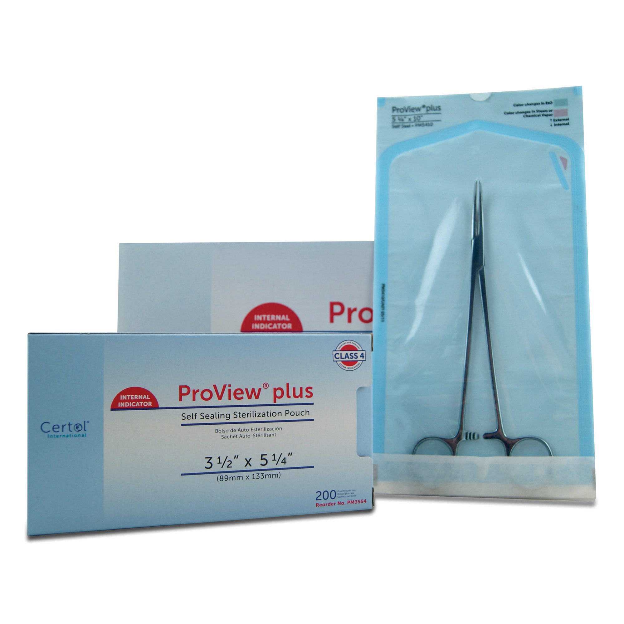 MicroCare LLC PM3554-1 - ProView® plus Sterilization Pouch, 3-1/2 x 5-1/4 Inch - 200/Box, 1200/Case