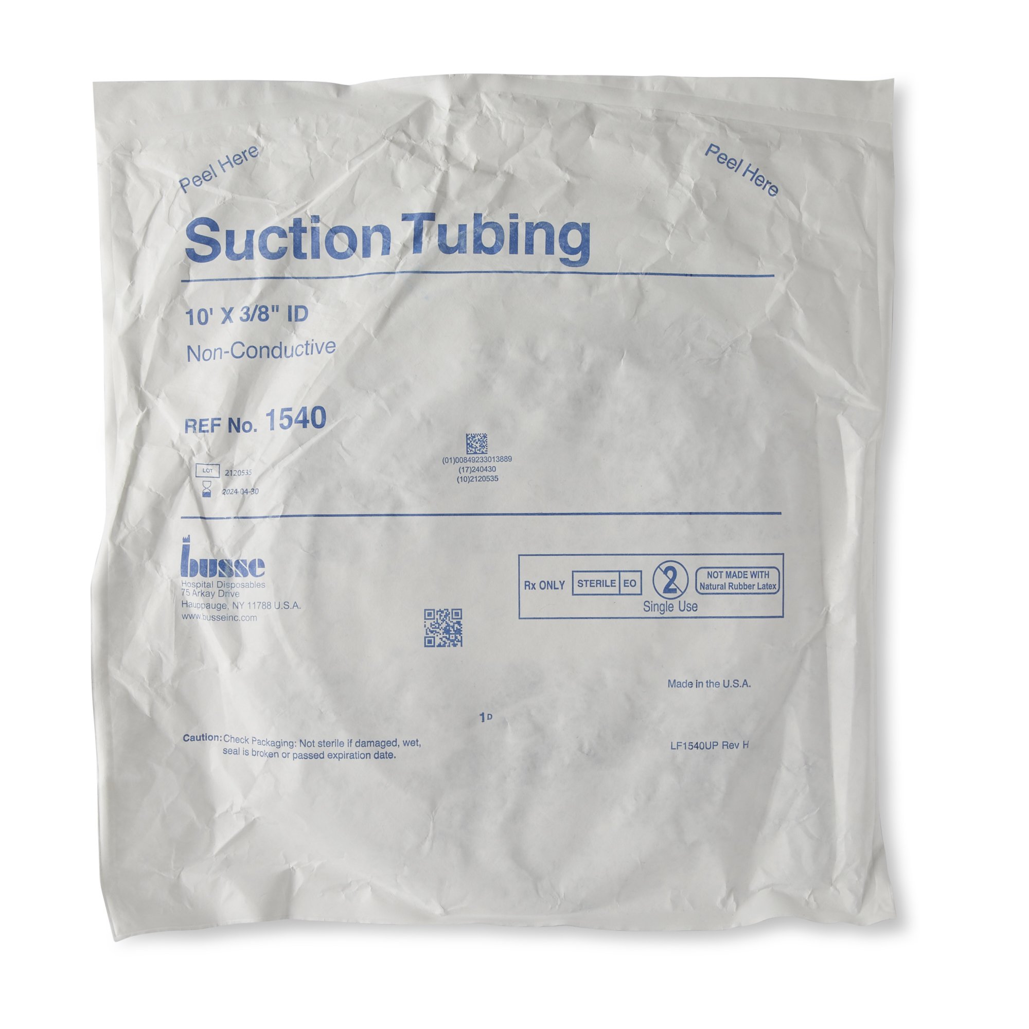 Busse Hospital Disposables 1540 - Busse Liposuction Tubing, 9.5 millimeter Inner Diameter, 10 Foot Length - 1/Each, 10/Case