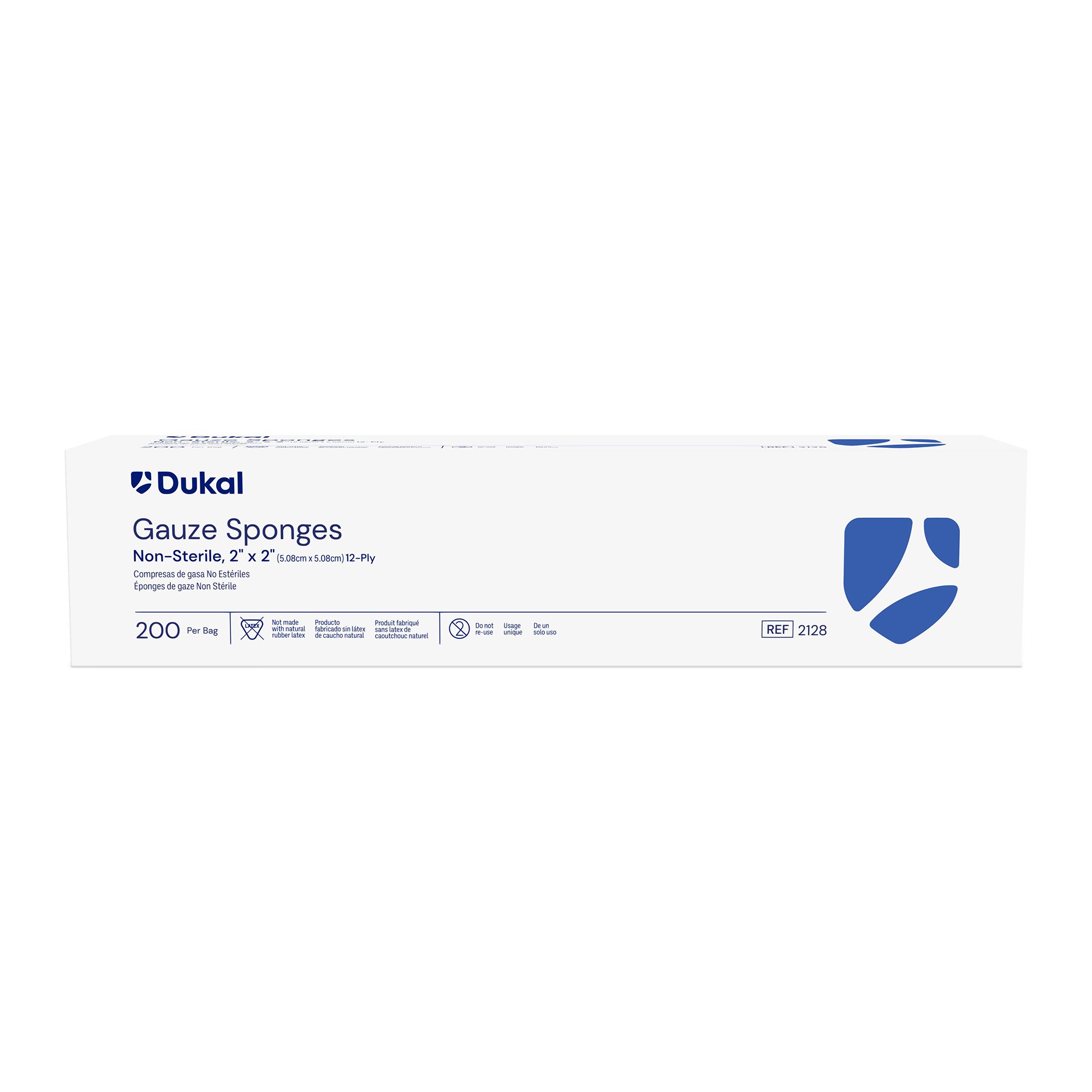 Dukal 2128 - Dukal™ Gauze Sponge, 2 x 2 Inch, 12-Ply - 200/Bag, 8000/Case