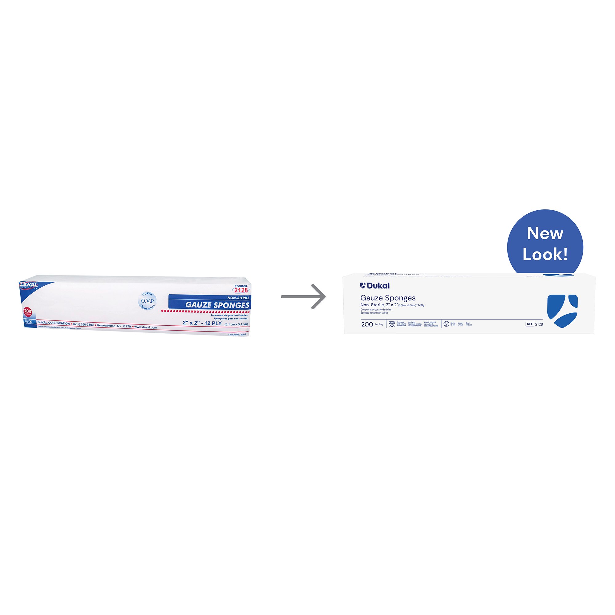 Dukal 2128 - Dukal™ Gauze Sponge, 2 x 2 Inch, 12-Ply - 200/Bag, 8000/Case