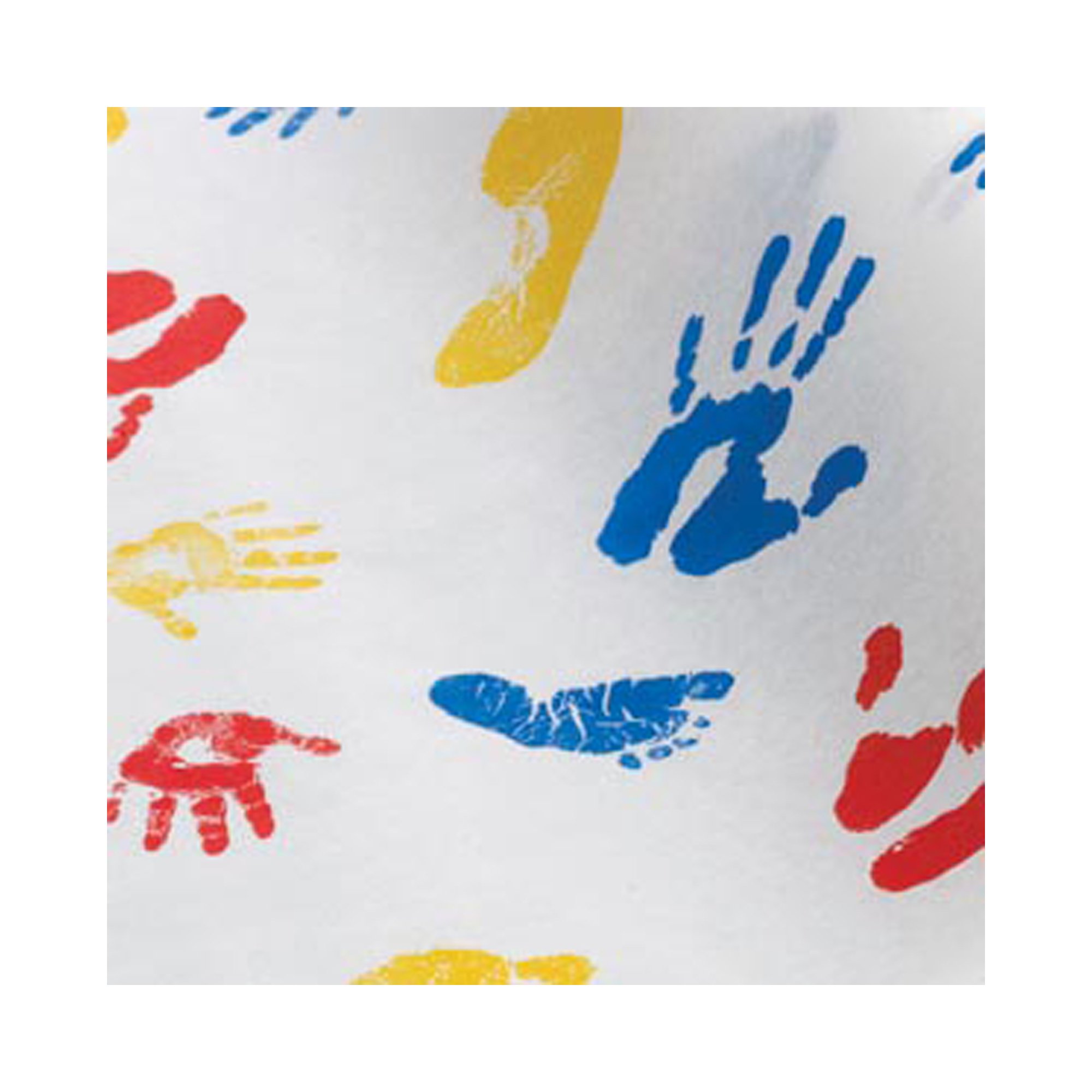 Graham Medical Products 37236 - Tiny Tracks™ Crepe Table Paper, 21 Inch x 125 Foot, White with Multicolor Print - 12/Case