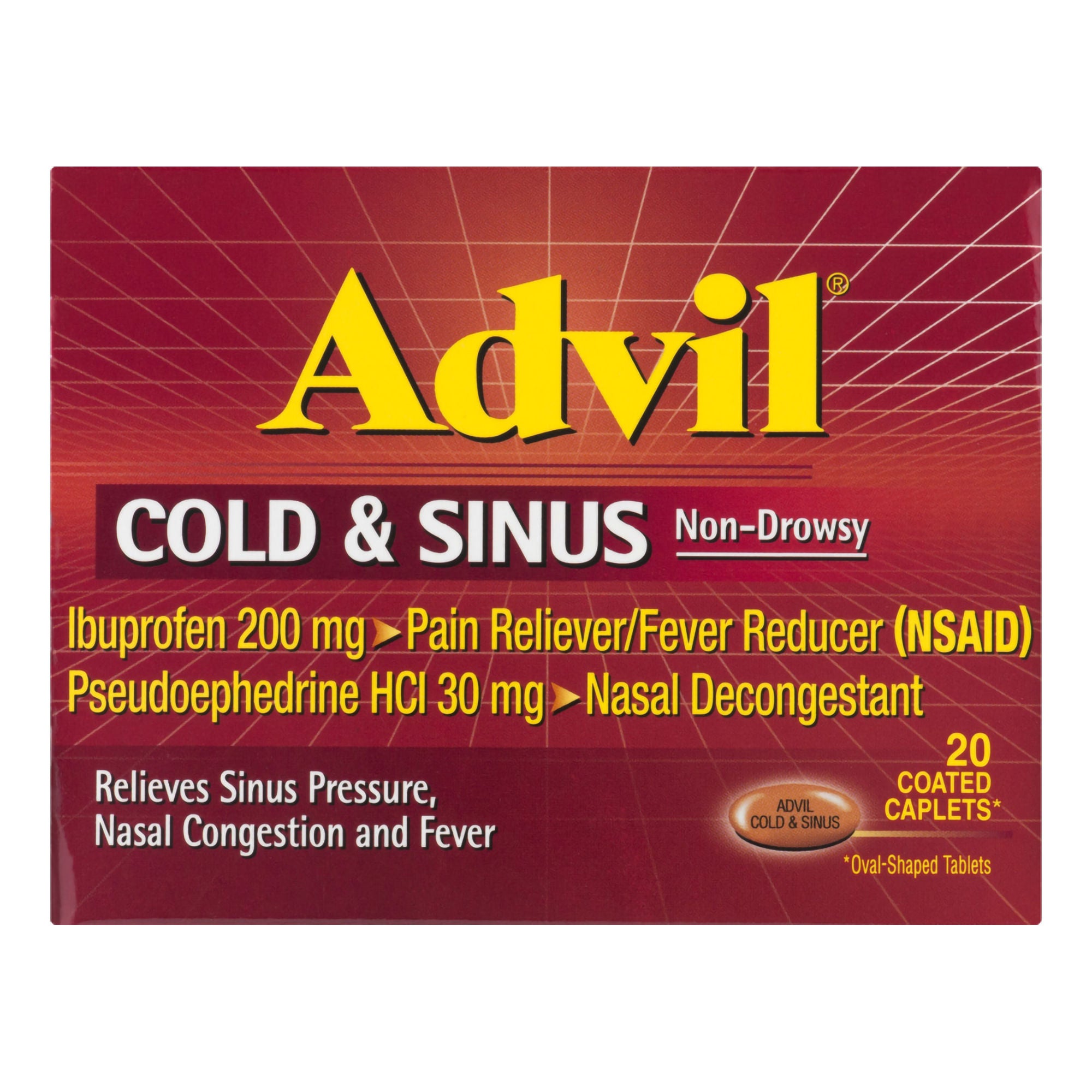 Whitehall-Robin - 00573018010 Advil Cold & Sinus Coated Caplets