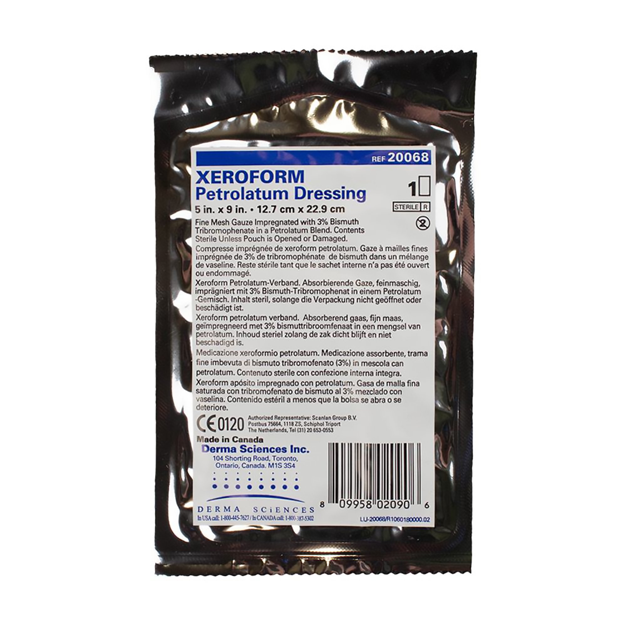 Gentell DKC20068 - Xeroform Petrolatum Impregnated Dressing, 5 x 9 Inch - 1/Each, 50/Box, 200/Case